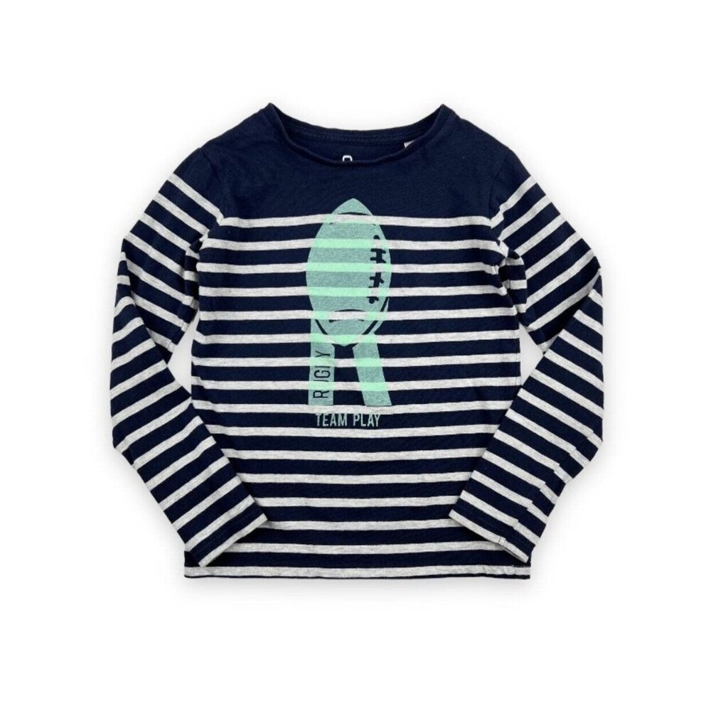 Okaidi Breton Stripe Graphic Rugby Tee